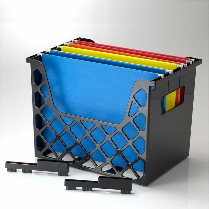 Image of Business Source 08123 Desktop File Organizer, Desktop, 30% Recycled, Black, 1 Each