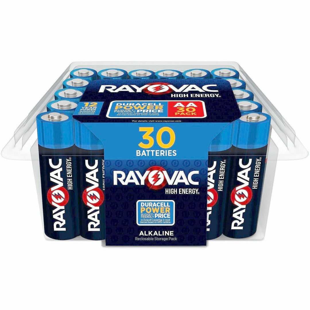 Image of Rayovac High Energy 81530PP Alkaline AA Batteries, For Flashlight, Mouse, Remote Control, AA, 30 / Pack