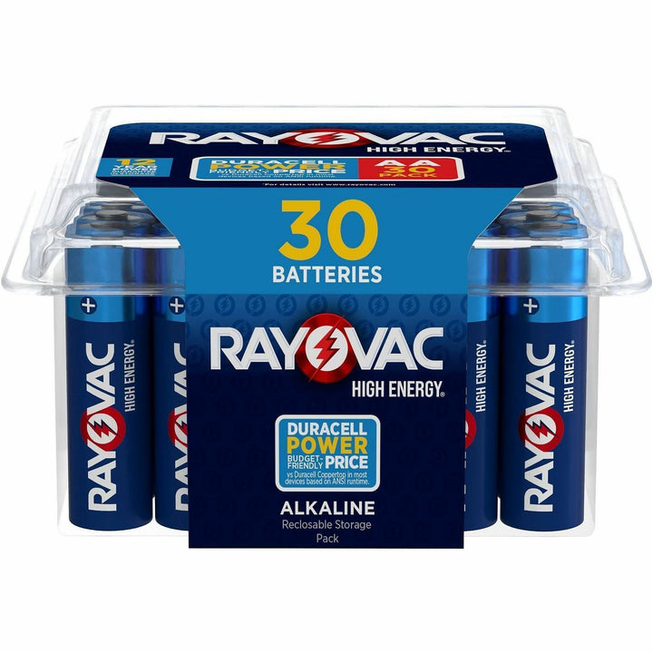 Image of Rayovac High Energy 81530PP Alkaline AA Batteries, For Flashlight, Mouse, Remote Control, AA, 30 / Pack