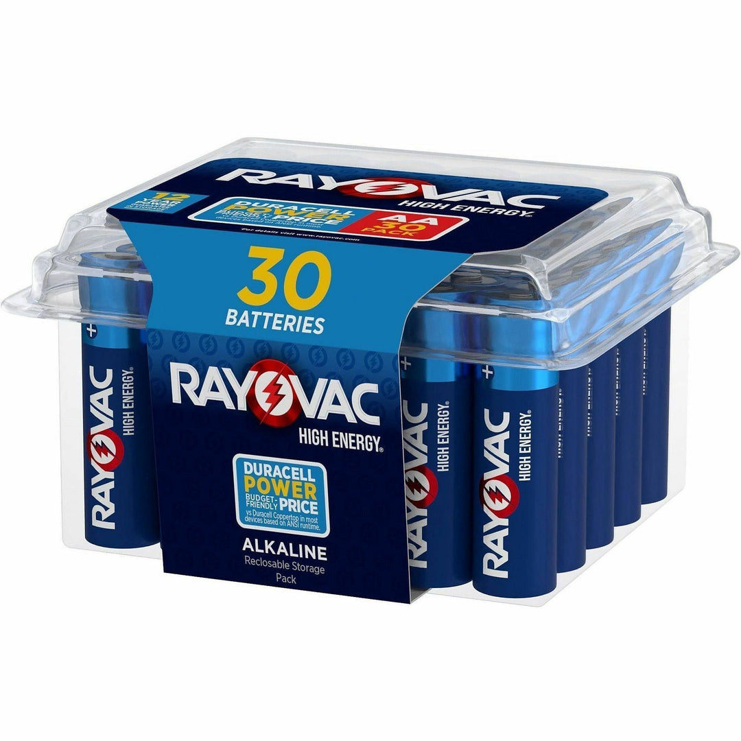 Image of Rayovac High Energy 81530PP Alkaline AA Batteries, For Flashlight, Mouse, Remote Control, AA, 30 / Pack