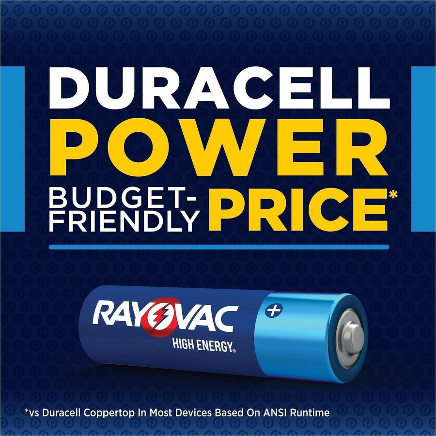 Image of Rayovac High Energy 81530PP Alkaline AA Batteries, For Flashlight, Mouse, Remote Control, AA, 30 / Pack