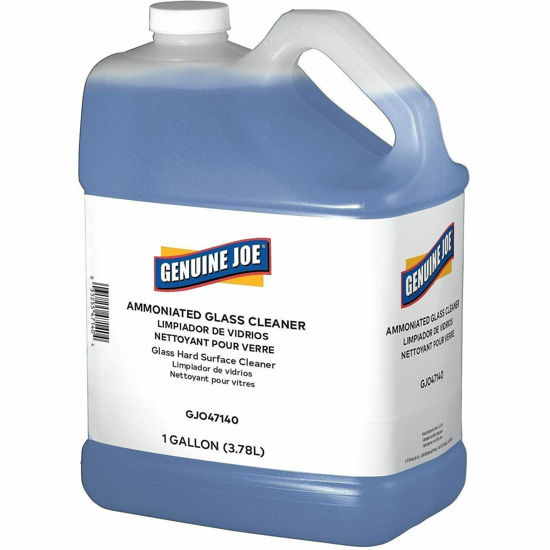 Image of Genuine Joe 47140 Ammoniated Glass Cleaner, For Glass, Concentrate, 128 fl oz (4 quart), White, 4 / Carton