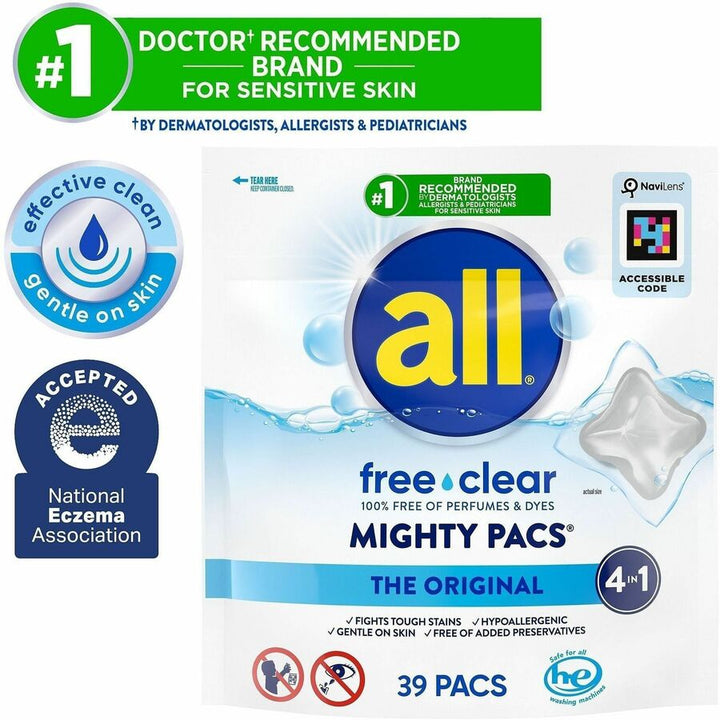 Image of all 73978CT Free Clear Mightypacs Laundry Pods