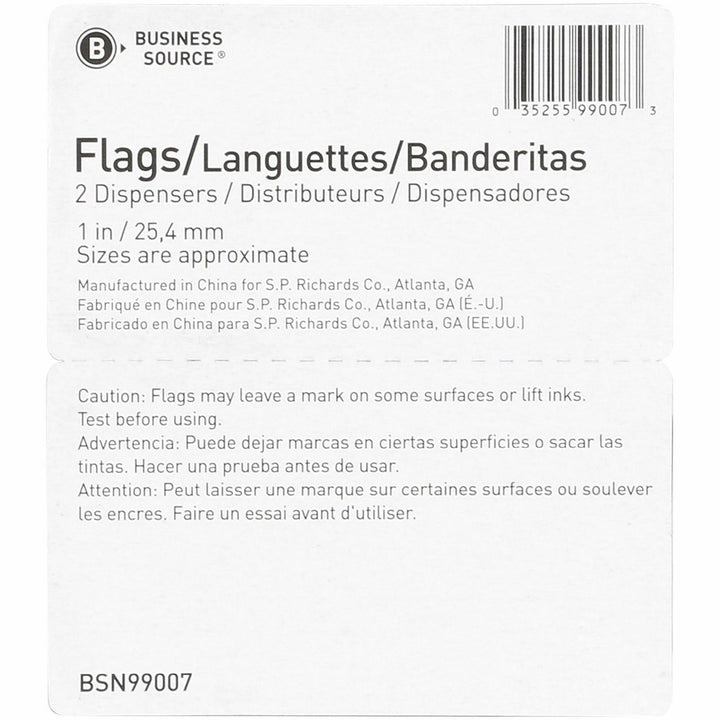 Image of Business Source 99007CT Flag, 1" Flag/Note Length, SIGN HERE, Yellow, 500 /FlagsPack, 48 / Carton