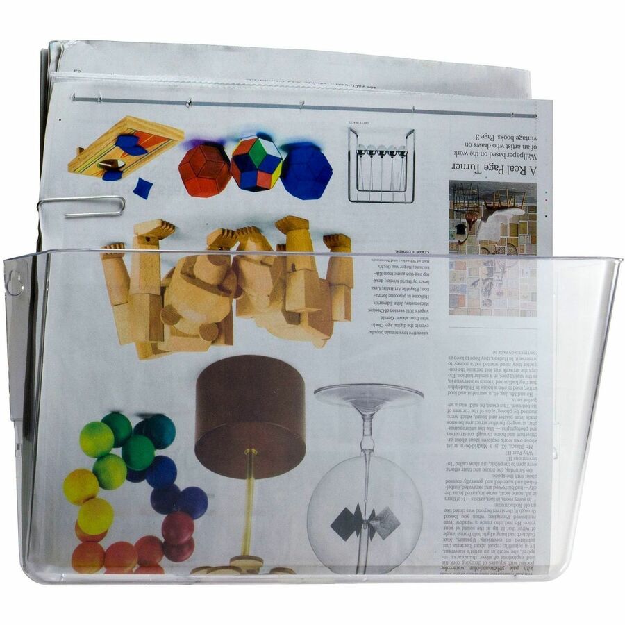 Image of Business Source 53692 Expandable Pocket File System, 7" H x 13" W x 4" Depth, Interlockable, Expandable, Clear, 1 Each