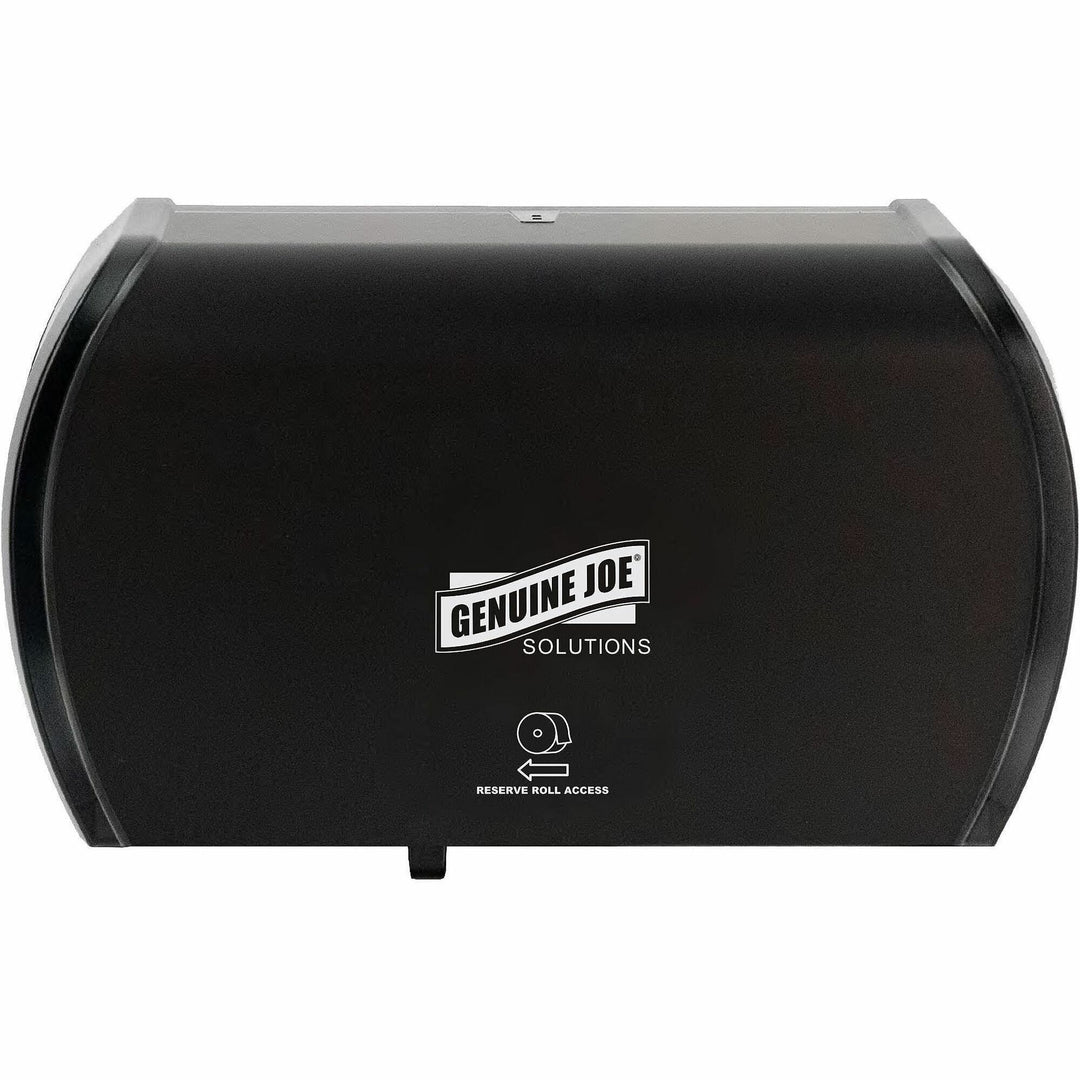 Image of Genuine Joe Solutions 98212 Side-By-Side Bath Tissue Dispenser, Black, 1 Each
