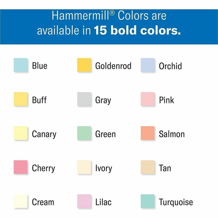 Image of Hammermill 168030CT Colors Copy Paper, Letter, 8 1/2" x 11", 20 lb Basis Weight, Jam-free, Eco-friendly, Cream, 500 Sheets per Ream, 10 / Carton
