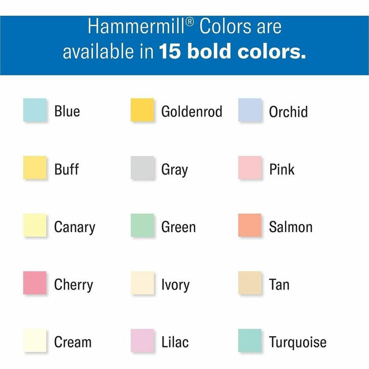 Image of Hammermill 104307CT 24lb Color Paper, Letter, 8 1/2" x 11", 24 lb Basis Weight, Jam-free, Eco-friendly, Canary, 500 Sheets per Ream, 10 / Carton