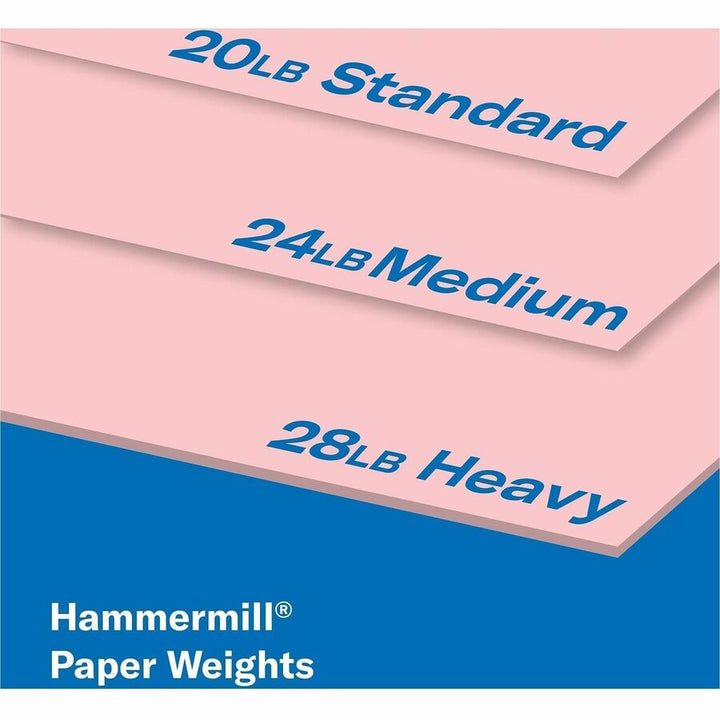 Image of Hammermill 104463CT 24lb Color Paper, Letter, 8 1/2" x 11", 24 lb Basis Weight, Jam-free, Eco-friendly, Pink, 500 Sheets per Ream, 10 / Carton