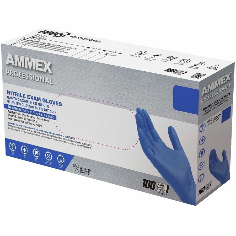 Image of Ammex ACNPF46100CT Nitrile Powder-Free Exam Gloves