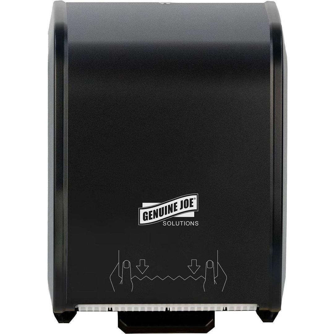 Image of Genuine Joe Solutions 99703 Touchless Manual Towel Dispenser, Black, Touch-free, Refillable, 1 Each