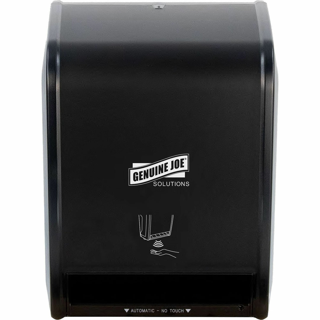 Image of Genuine Joe Solutions 99704 Touchless Electronic Towel Dispenser, Black, Touch-free, Anti-bacterial, 1 Each