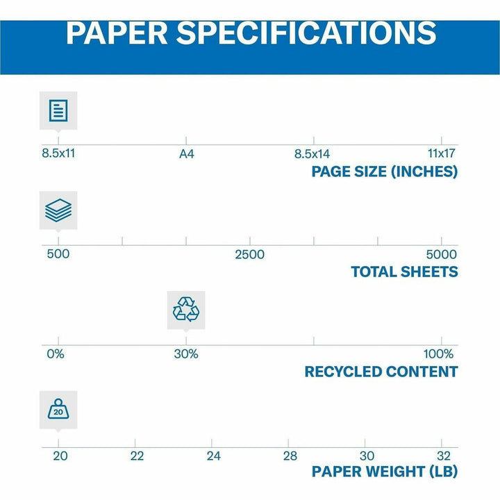 Image of Hammermill 168030PL Colors Copy Paper, Letter, 8 1/2" x 11", 20 lb Basis Weight, Jam-free, Eco-friendly, Cream, 500 Sheets per Ream, 40 / Pallet