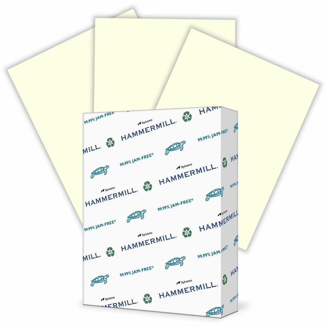 Image of Hammermill 168030PL Colors Copy Paper, Letter, 8 1/2" x 11", 20 lb Basis Weight, Jam-free, Eco-friendly, Cream, 500 Sheets per Ream, 40 / Pallet