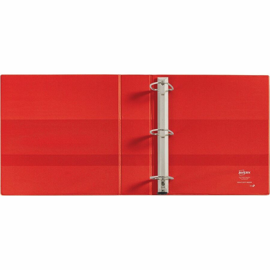 Image of Avery® Heavy-Duty View Binder with DuraHinge and One Touch EZD Rings, 3 Rings, 2" Capacity, 11 x 8.5, Red, 6/Carton