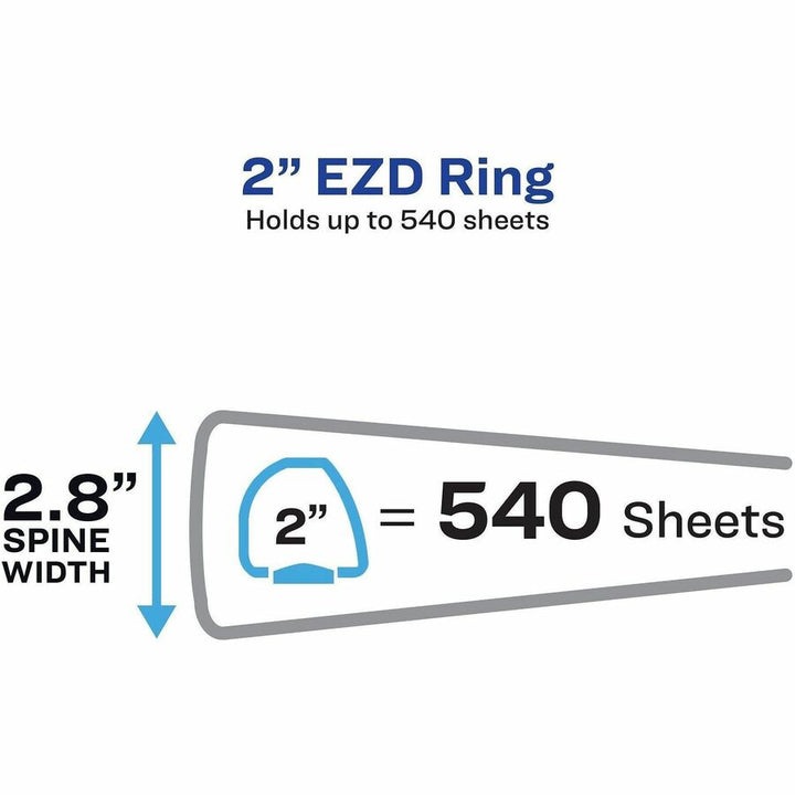 Image of Avery® Durable View Binder with DuraHinge and EZD Rings, 3 Rings, 2" Capacity, 11 x 8.5, White, 12/Carton