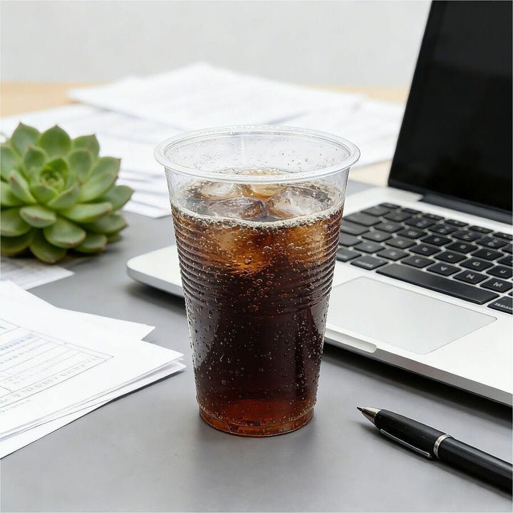 Image of Genuine Joe 10508 Transparent Cups, 10 fl oz, Transparent, Clear, Plastic, Cold, Beverage, Picnic, 100 Cups/Bag, 10 / Carton