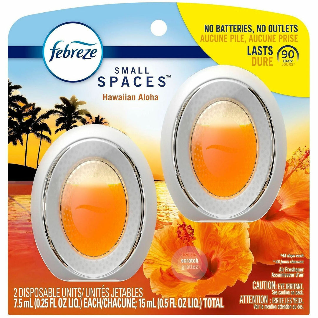 Image of Febreze 55879CT Small Spaces Disposable Air Fresheners, Liquid, 25 fl oz (0.8 quart), Hawaiian Aloha, 45 Day, 6 / Carton