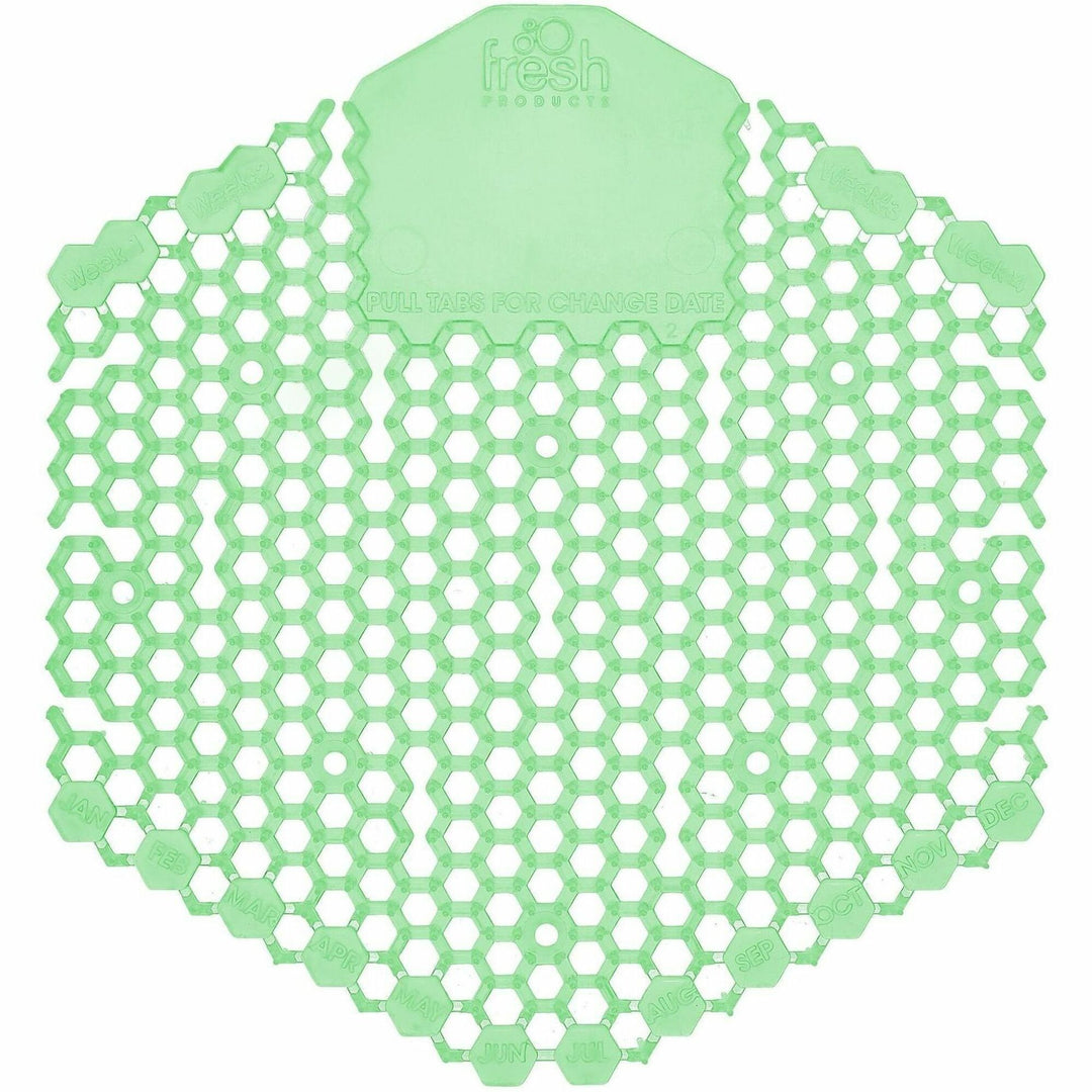 Image of Fresh Products 3WDS60CMECT Wave 3D Urinal Screen, Lasts upto 30 Days, Odor Neutralizer, Dual Sided Design, Anti-splash, 6 / Carton, Green