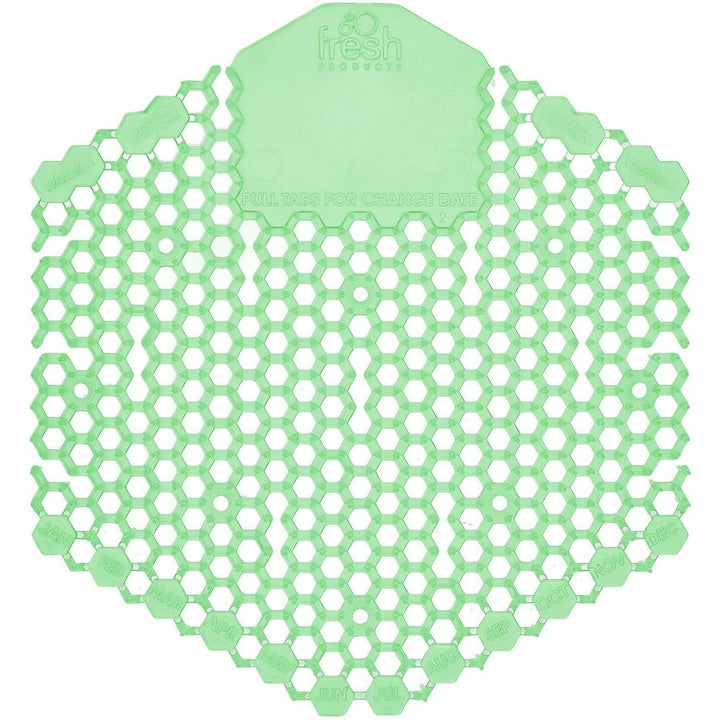 Image of Fresh Products 3WDS60CMECT Wave 3D Urinal Screen, Lasts upto 30 Days, Odor Neutralizer, Dual Sided Design, Anti-splash, 6 / Carton, Green