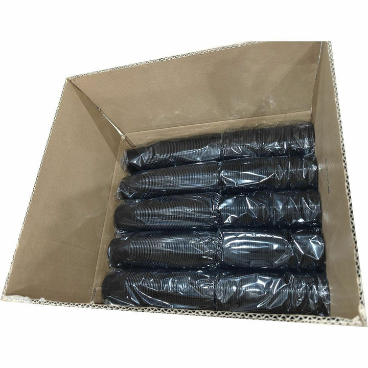 Image of Genuine Joe 19069 5.5oz Portion Cups, 5.50 fl oz, Leak Proof Closure, Black, 50 / Carton