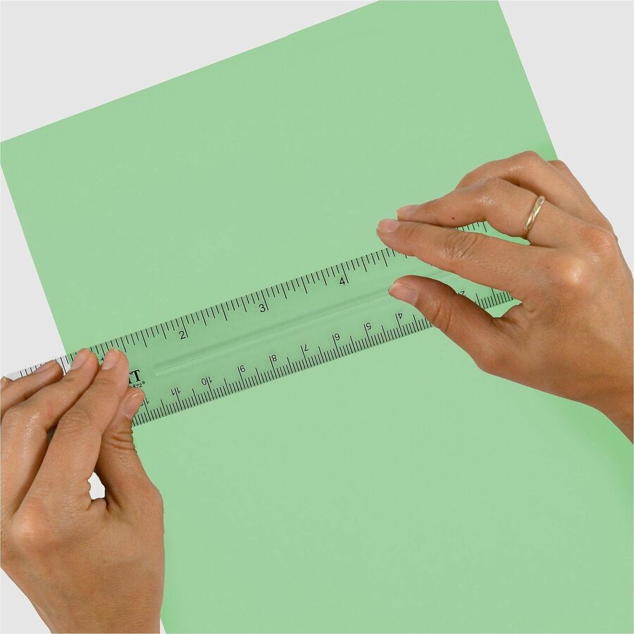 Image of Westcott 45016BX Shatterproof Plastic Ruler, 6" Length, 1/16 Graduations, Metric Measuring System, Plastic, Transparent, Clear, 12 / Box