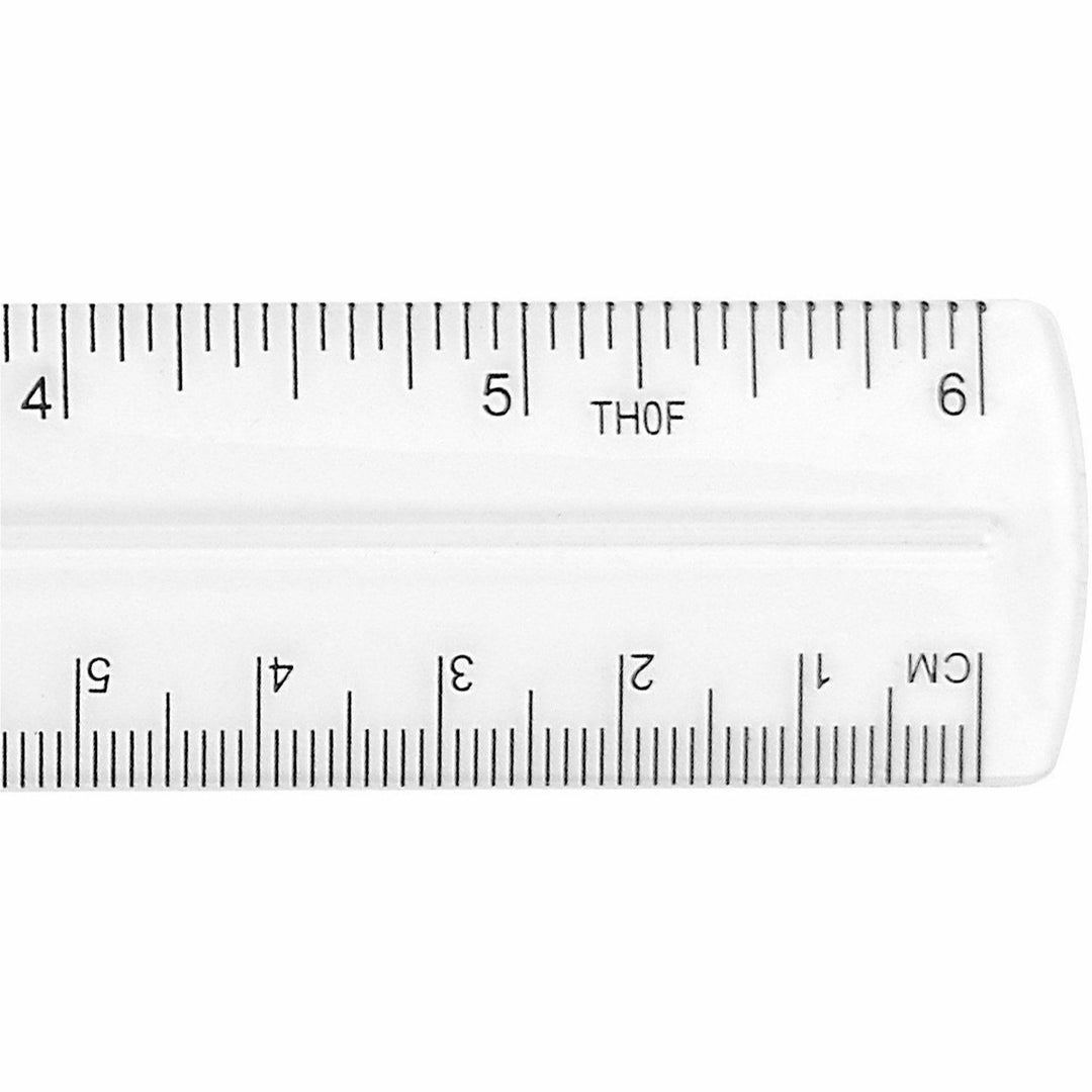 Image of Westcott 45016BX Shatterproof Plastic Ruler, 6" Length, 1/16 Graduations, Metric Measuring System, Plastic, Transparent, Clear, 12 / Box