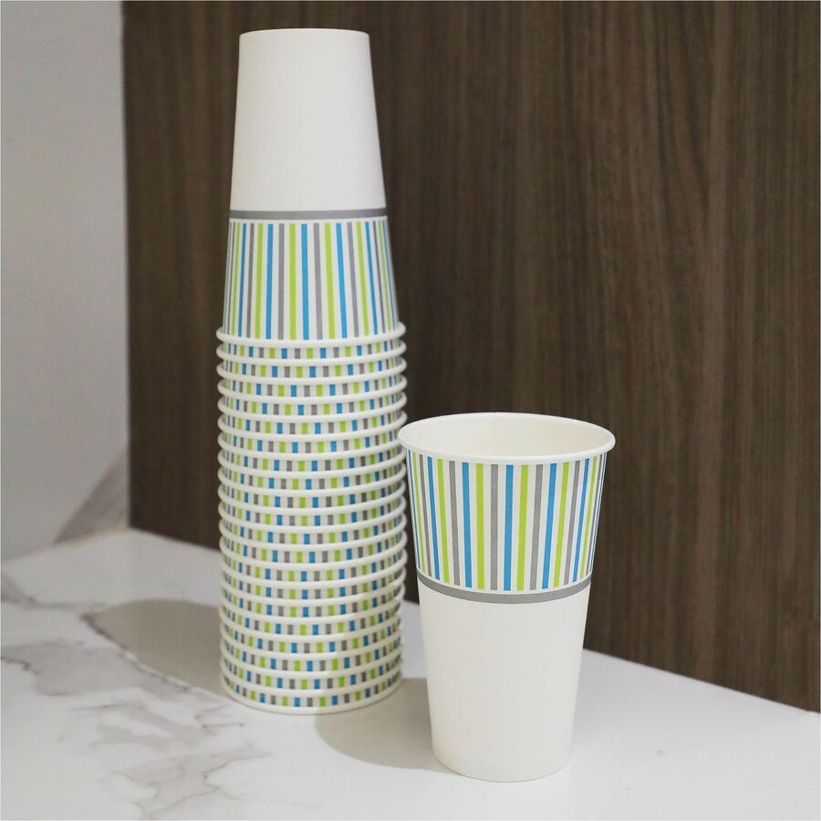 Image of Genuine Joe 10315 16oz Hot-Beverage Paper Cups, 16 fl oz, Multi, Paper, Coffee, Tea, Hot Chocolate, 20 / Carton