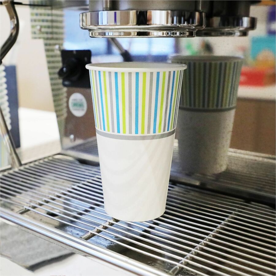 Image of Genuine Joe 10315 16oz Hot-Beverage Paper Cups, 16 fl oz, Multi, Paper, Coffee, Tea, Hot Chocolate, 20 / Carton