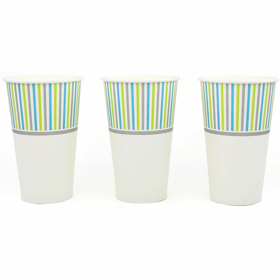 Image of Genuine Joe 10315 16oz Hot-Beverage Paper Cups, 16 fl oz, Multi, Paper, Coffee, Tea, Hot Chocolate, 20 / Carton