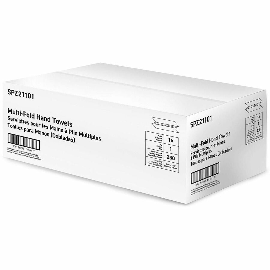 Image of Special Buy 21101 Paper Towels Multi-Fold 250 Sheets White, 1 Ply, Multifold, Bright White, Paper, Virgin Fiber, 250 Sheets/Pack, 16 / Carton