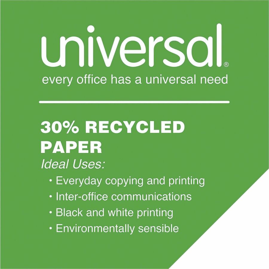 Image of Universal 20030PL Recycled Copy Paper, Smooth, Acid-free, Smudge Resistant, White, 40 / Pallet