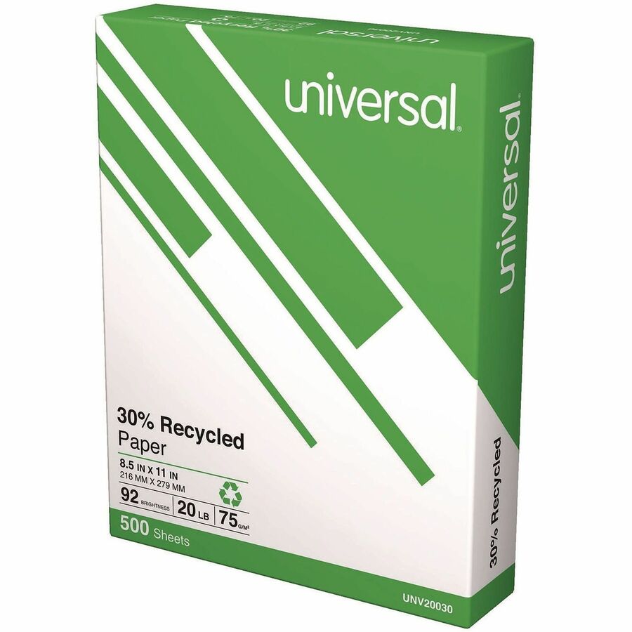 Image of Universal 20030PL Recycled Copy Paper, Smooth, Acid-free, Smudge Resistant, White, 40 / Pallet