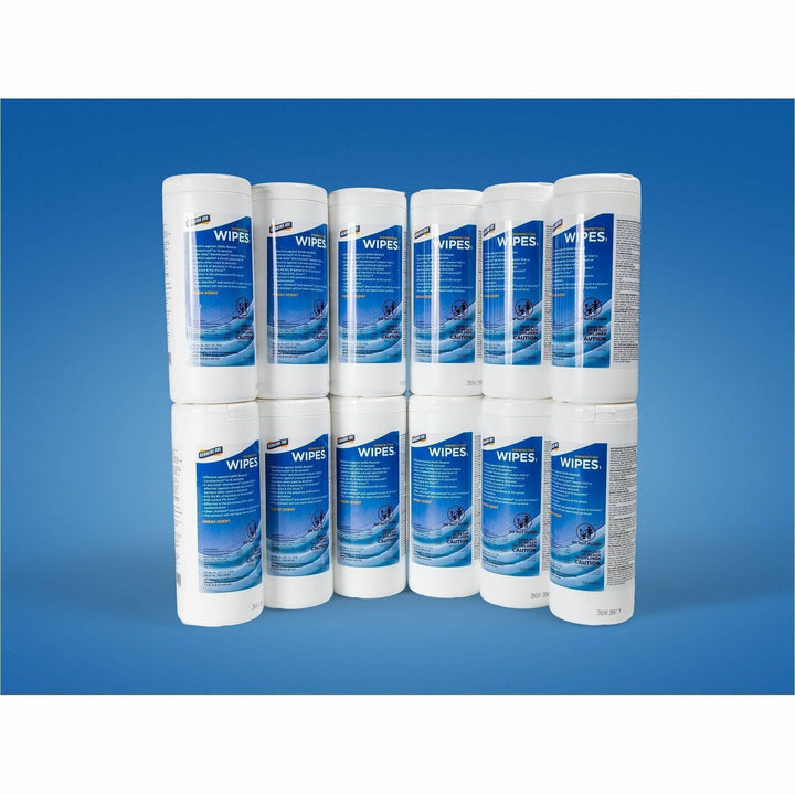 Image of Genuine Joe 45400 Broad-Spectrum Disinfectant Wipes, For Multi Surface, Wipe, Recommended For: Bacteria Remover, Blue, 35 Wipes/Tub, 12 / Carton