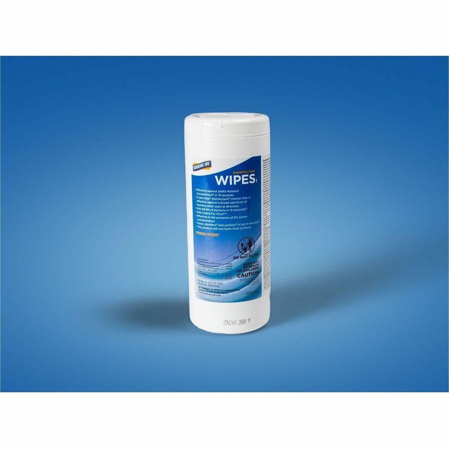 Image of Genuine Joe 45400 Broad-Spectrum Disinfectant Wipes, For Multi Surface, Wipe, Recommended For: Bacteria Remover, Blue, 35 Wipes/Tub, 12 / Carton