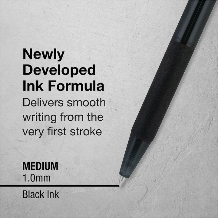 Image of Pilot 21634 BP-1 RT Ballpoint Pens, 1.0 mm Pen Point, Retractable, Black Ink, Oil Based, Stainless Steel Tip, Writing, School, Home, 12 / Dozen