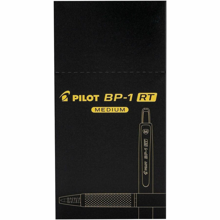 Image of Pilot 21634 BP-1 RT Ballpoint Pens, 1.0 mm Pen Point, Retractable, Black Ink, Oil Based, Stainless Steel Tip, Writing, School, Home, 12 / Dozen