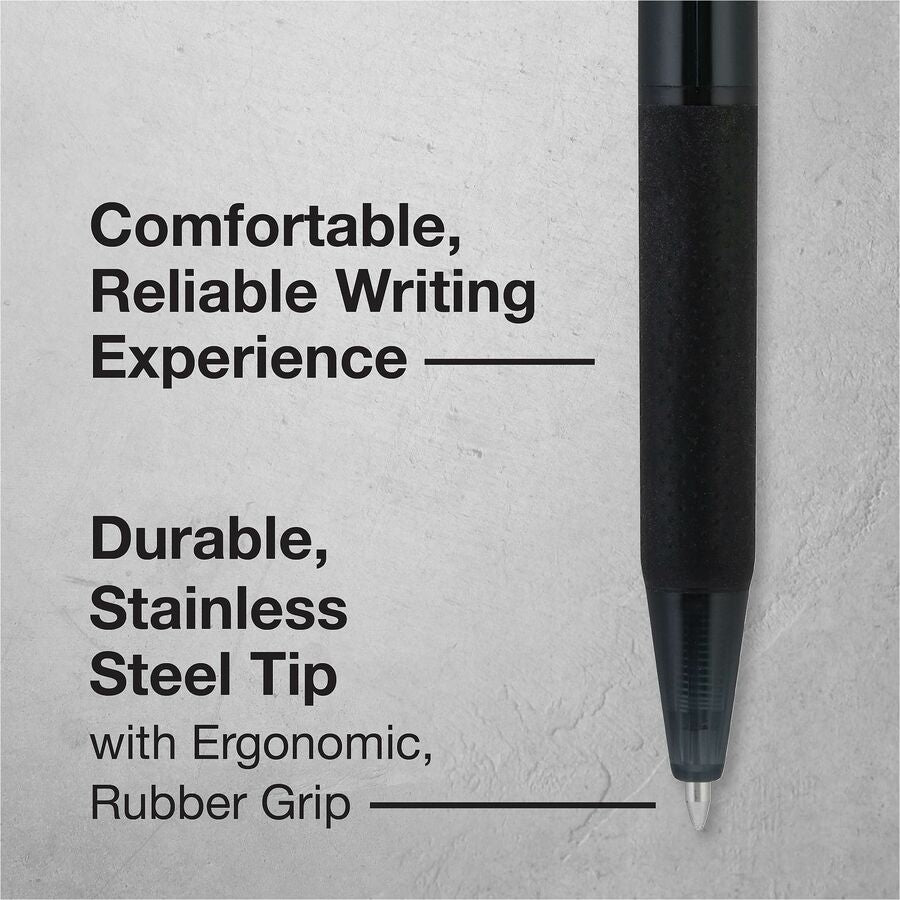 Image of Pilot 21634 BP-1 RT Ballpoint Pens, 1.0 mm Pen Point, Retractable, Black Ink, Oil Based, Stainless Steel Tip, Writing, School, Home, 12 / Dozen