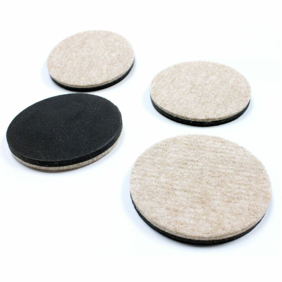 Image of Lorell 42328CT Slide-All Floor Sliders for Hard Floors, Non-slip, Reusable, Felt, Foam, Biege, 10 / Carton