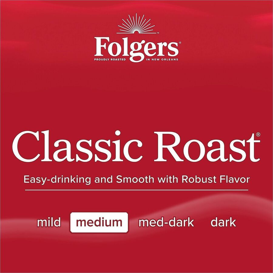 Image of Folgers® 81121 Singles Medium-Roast Coffee Bags, Medium, Bag, Instant, Packet, Classic Roast, Kosher, 19 / Box