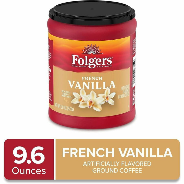 Image of Folgers® 98181 French Vanilla Medium-Roast Ground Coffee, Medium, Ground, French Vanilla, 1 Each
