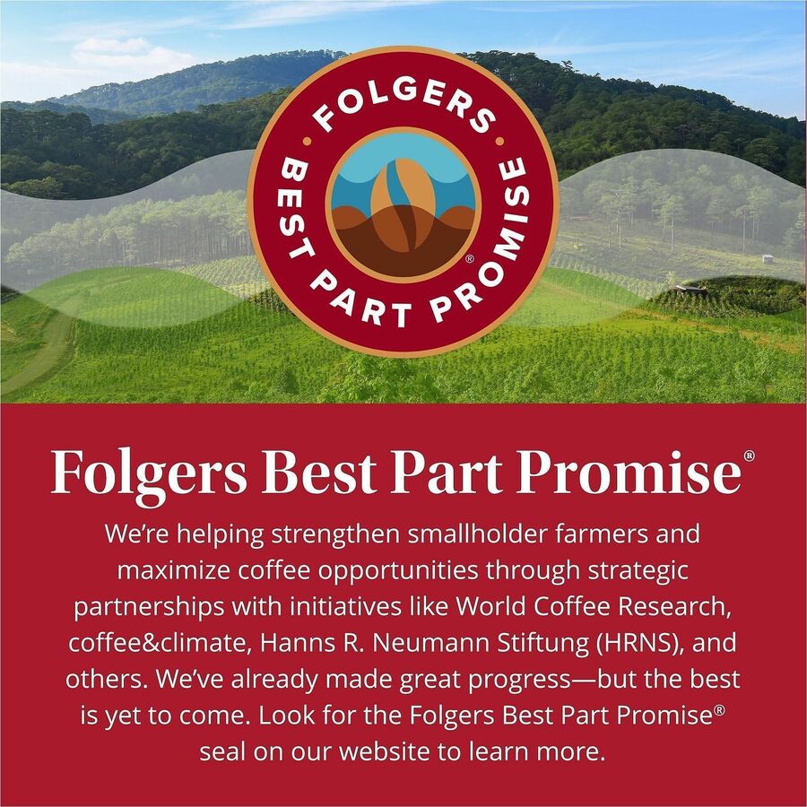 Image of Folgers® 98181 French Vanilla Medium-Roast Ground Coffee, Medium, Ground, French Vanilla, 1 Each