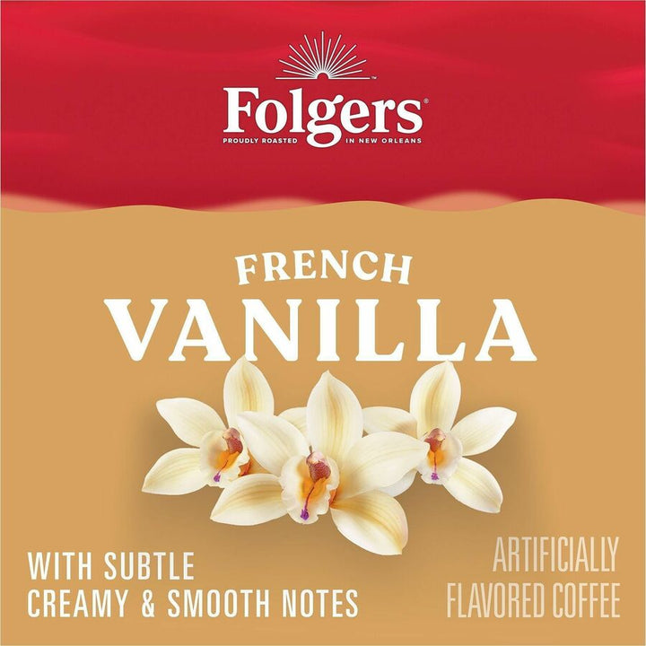 Image of Folgers® 98181 French Vanilla Medium-Roast Ground Coffee, Medium, Ground, French Vanilla, 1 Each