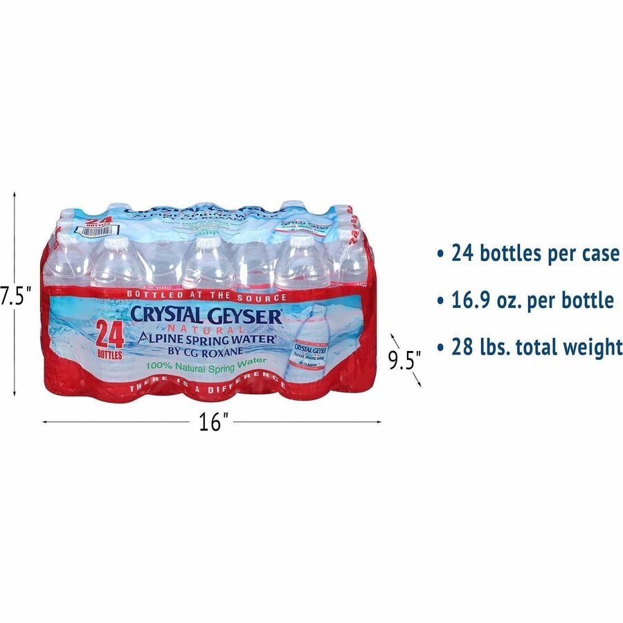 Image of Crystal Geyser 24514PL Alpine Bottled Spring Water, 16.90 fl oz (500 mL), Natural, 2 / Pallet