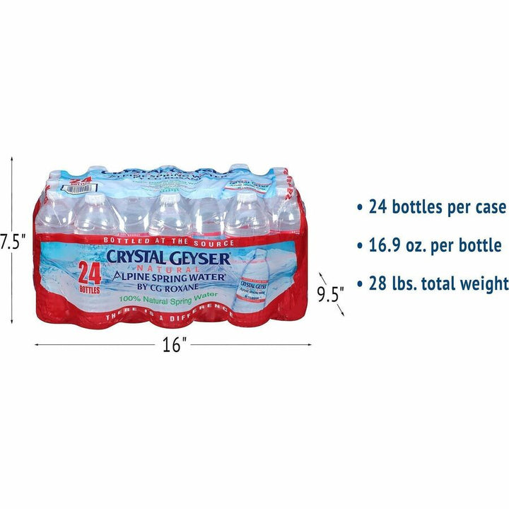 Image of Crystal Geyser 24514PL Alpine Bottled Spring Water, 16.90 fl oz (500 mL), Natural, 2 / Pallet