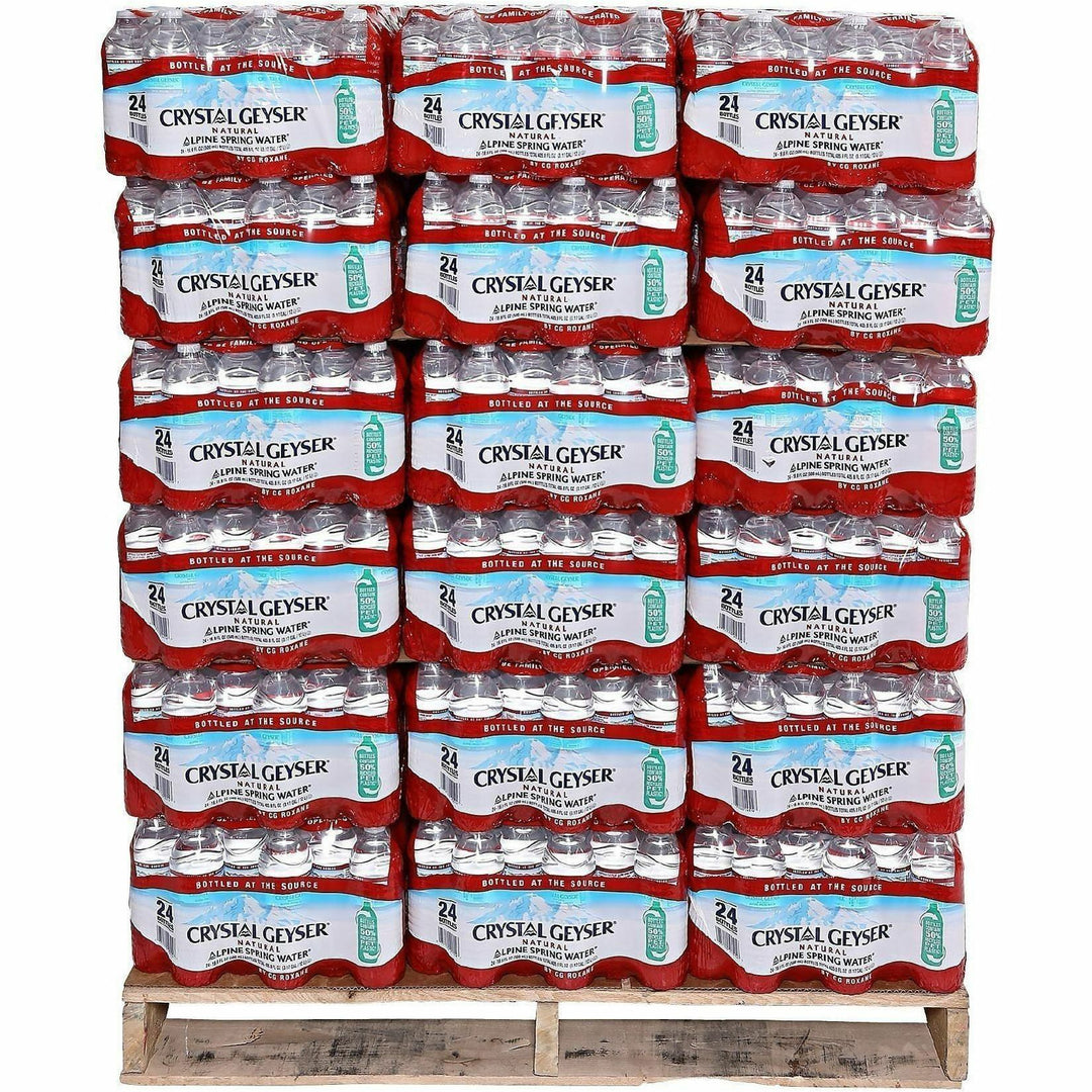 Image of Crystal Geyser 24514PL Alpine Bottled Spring Water, 16.90 fl oz (500 mL), Natural, 2 / Pallet