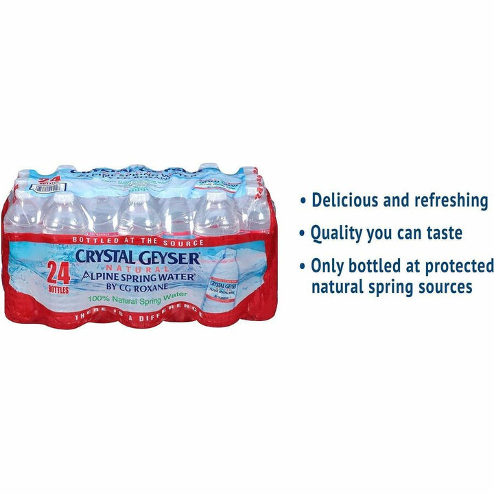 Image of Crystal Geyser 24514PL Alpine Bottled Spring Water, 16.90 fl oz (500 mL), Natural, 2 / Pallet