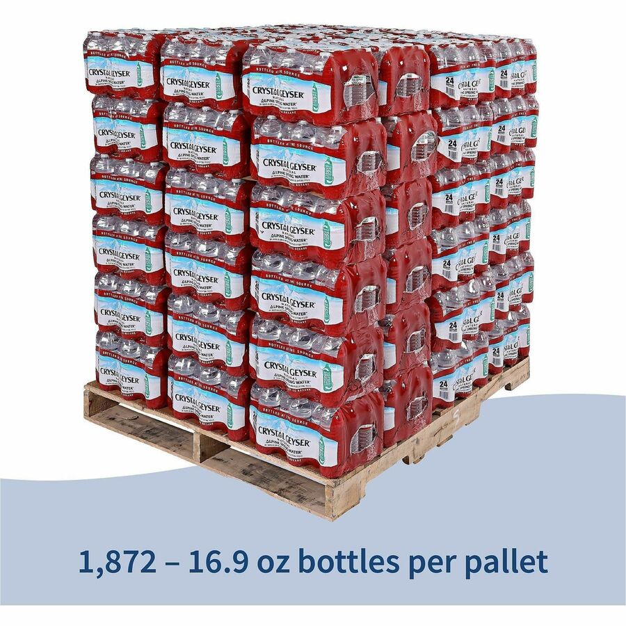 Image of Crystal Geyser 24514PL Alpine Bottled Spring Water, 16.90 fl oz (500 mL), Natural, 2 / Pallet