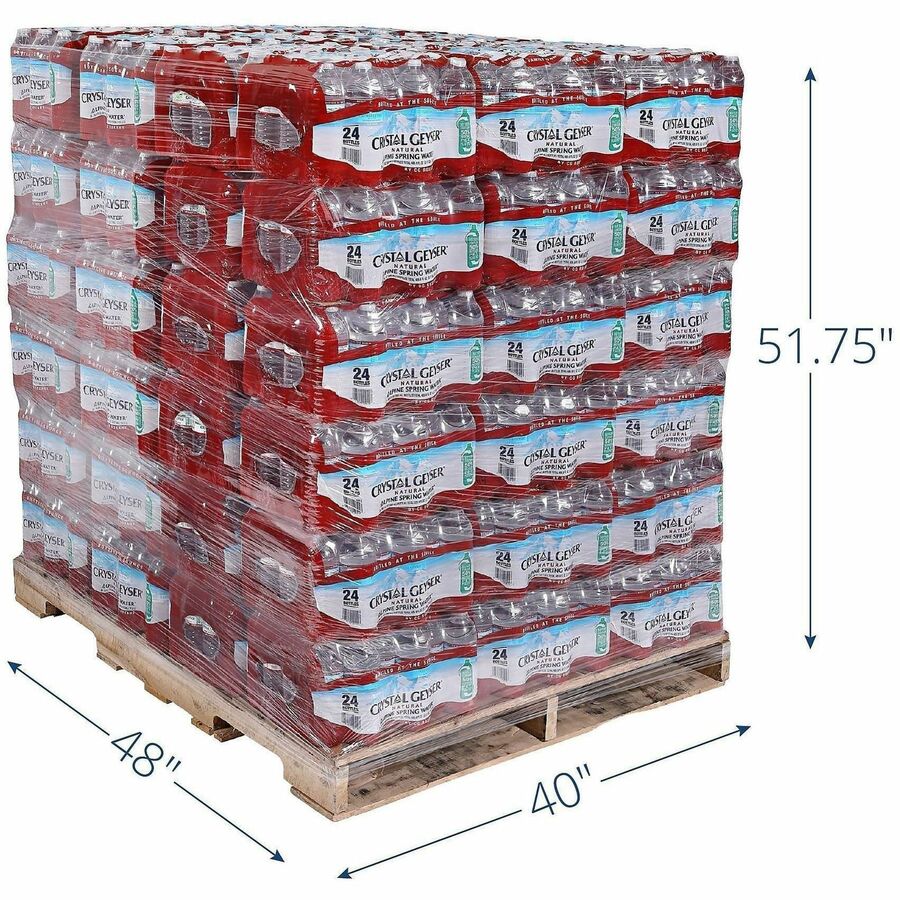 Image of Crystal Geyser 24514PL Alpine Bottled Spring Water, 16.90 fl oz (500 mL), Natural, 2 / Pallet