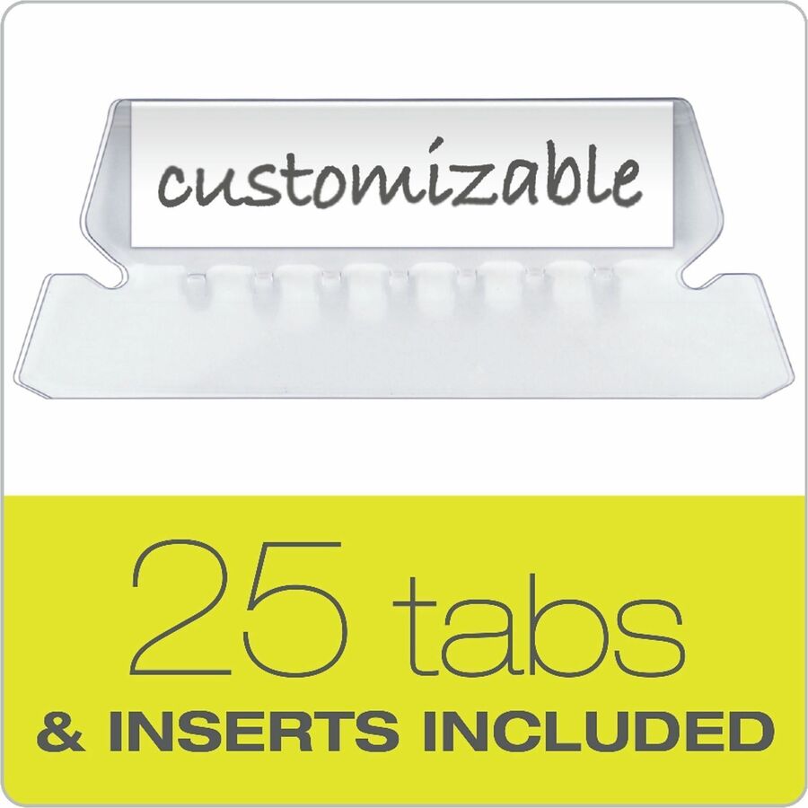 Image of Business Source 14221 1/5-cut Tab Slots Hanging File Folders, 8 1/2" x 14", Fiber, Kraft, Assorted, Label, Tab, 0% Recycled, 25 / Box